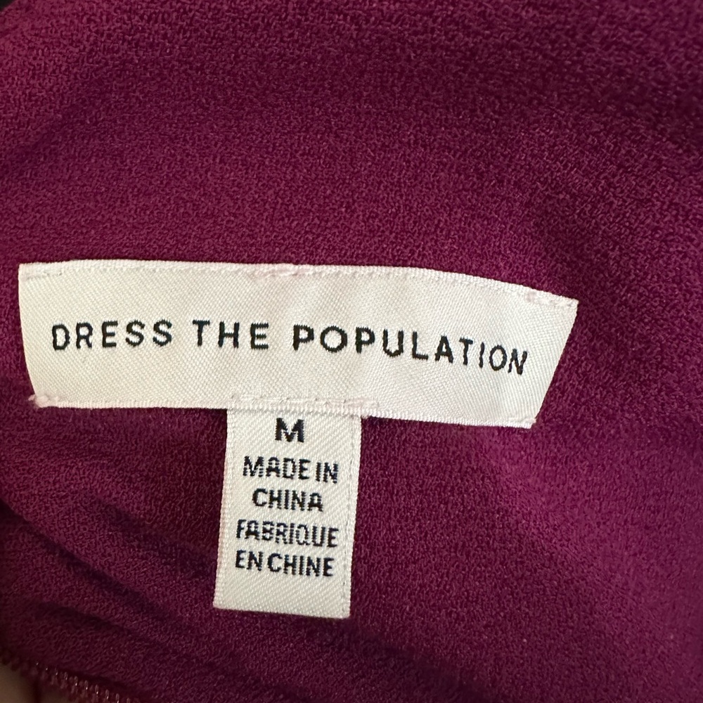 Dress the Population Alicia Sleeveless Midi Dress in Deep Magenta Purple - Sz M - Picture 6 of 11